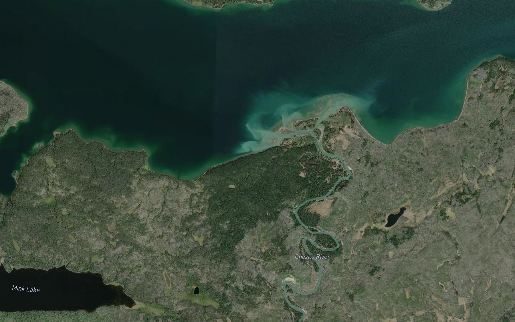 Satellite map of the Chezko River