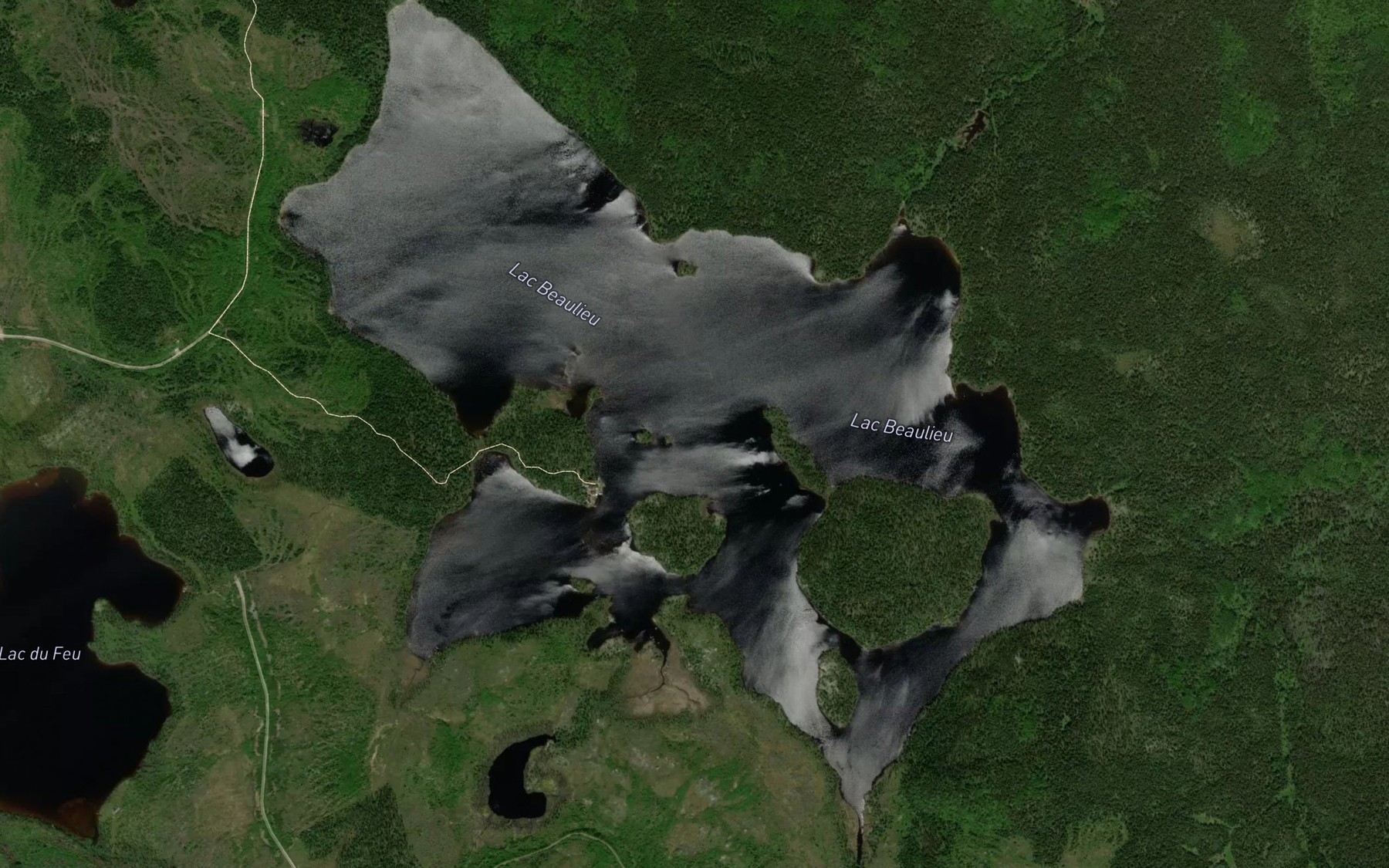 Satellite map of the Lac Beaulieu