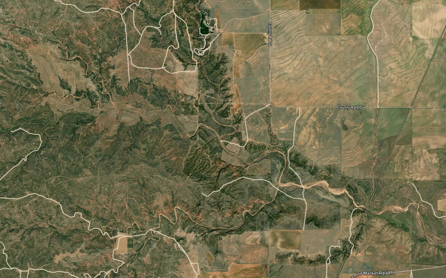 Satellite map of the Cottonwood Creek