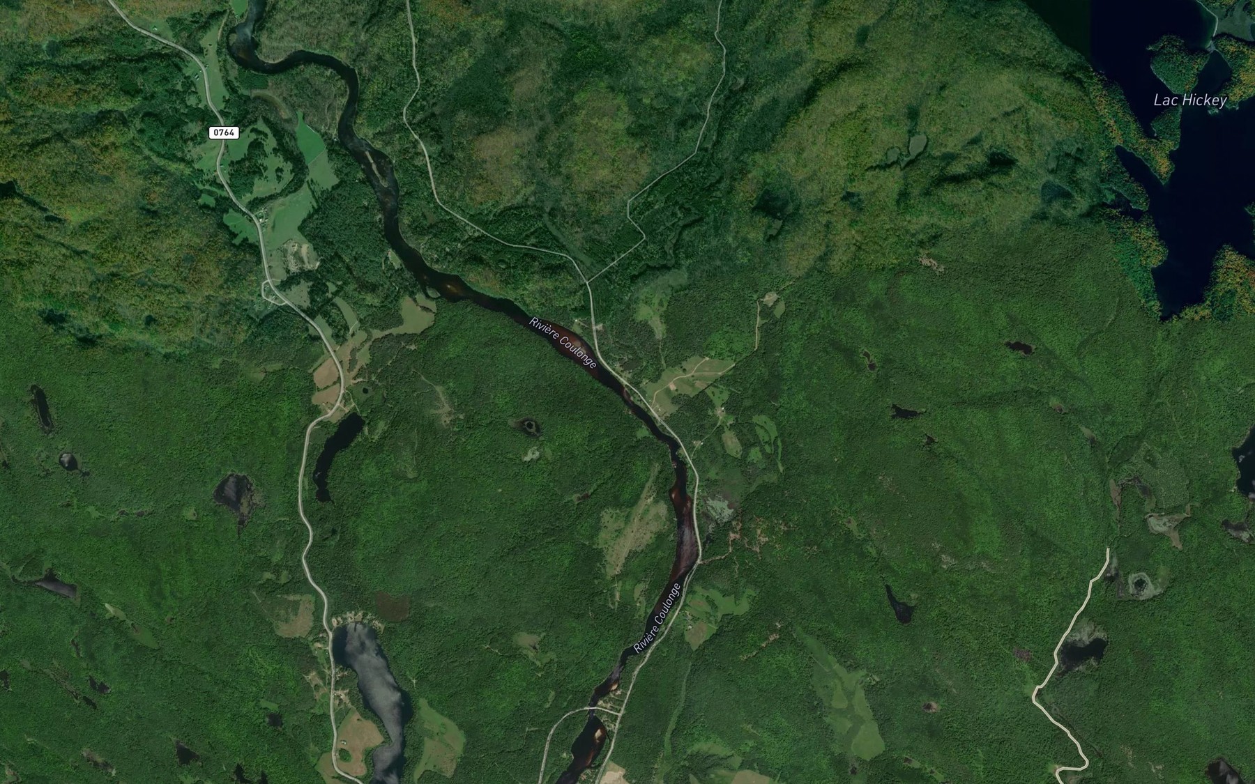 Satellite map of the Ruisseau du Lac Hickey
