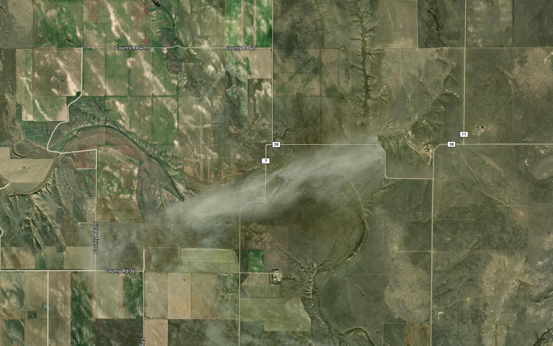 Satellite map of the Spring Creek