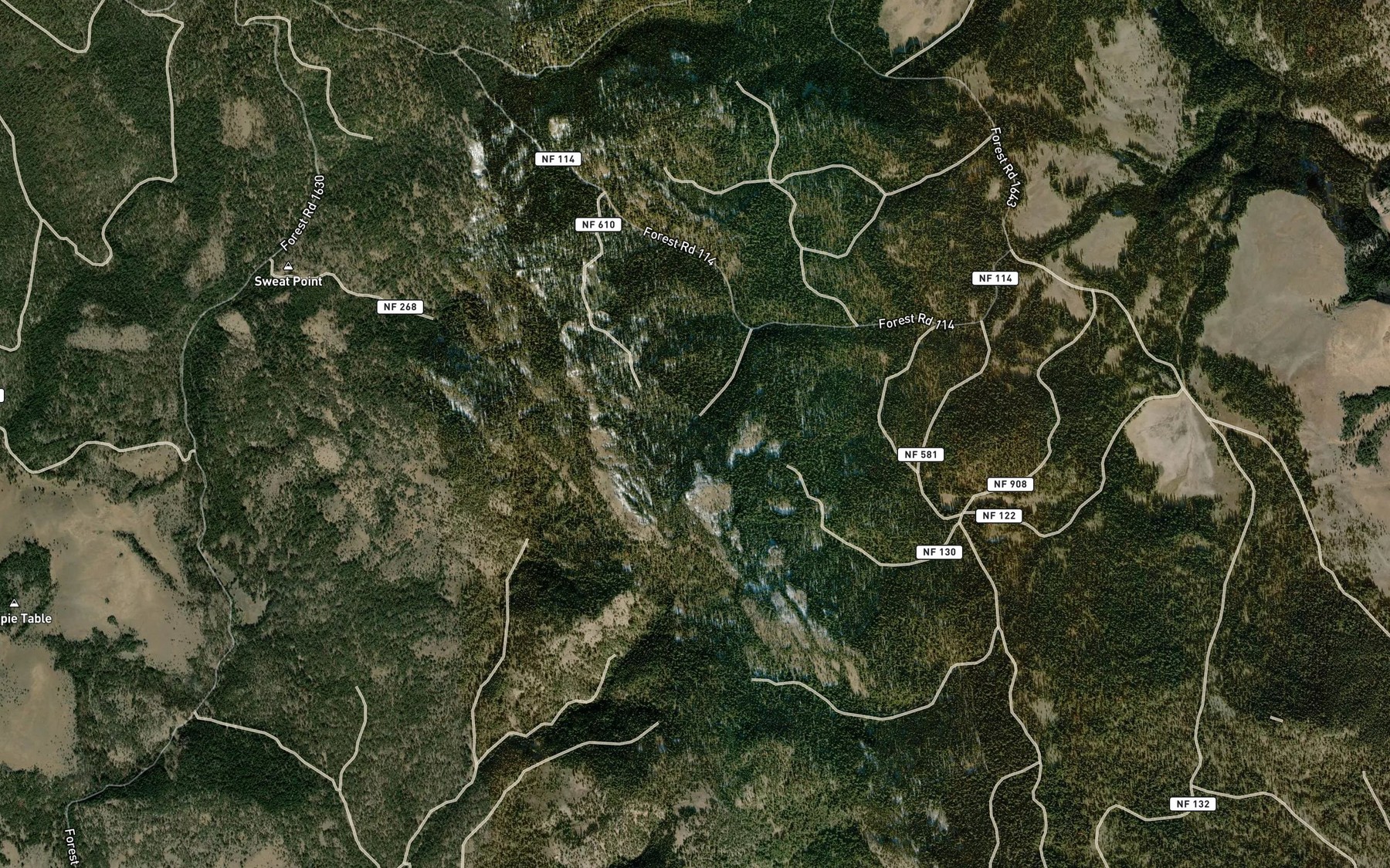 Satellite map of the Yellowjacket Spring