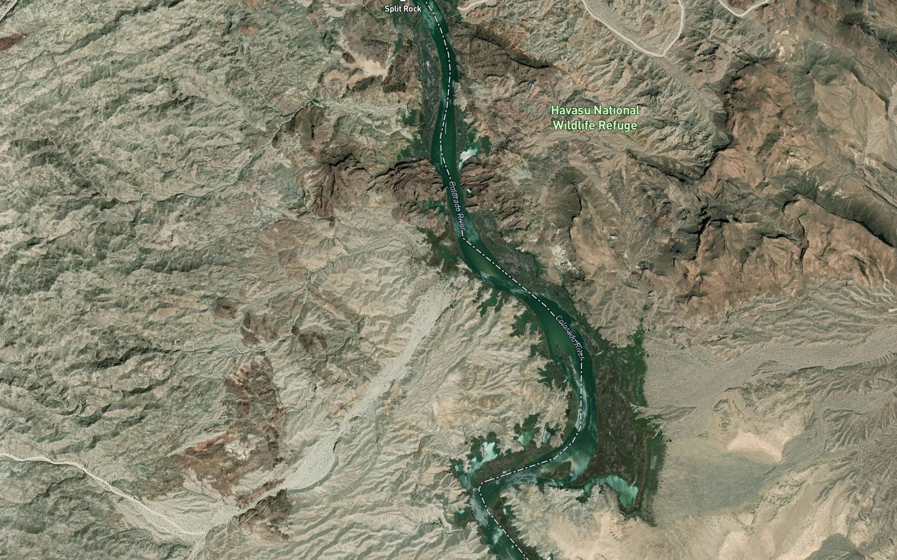 Satellite map of the Trampas Wash