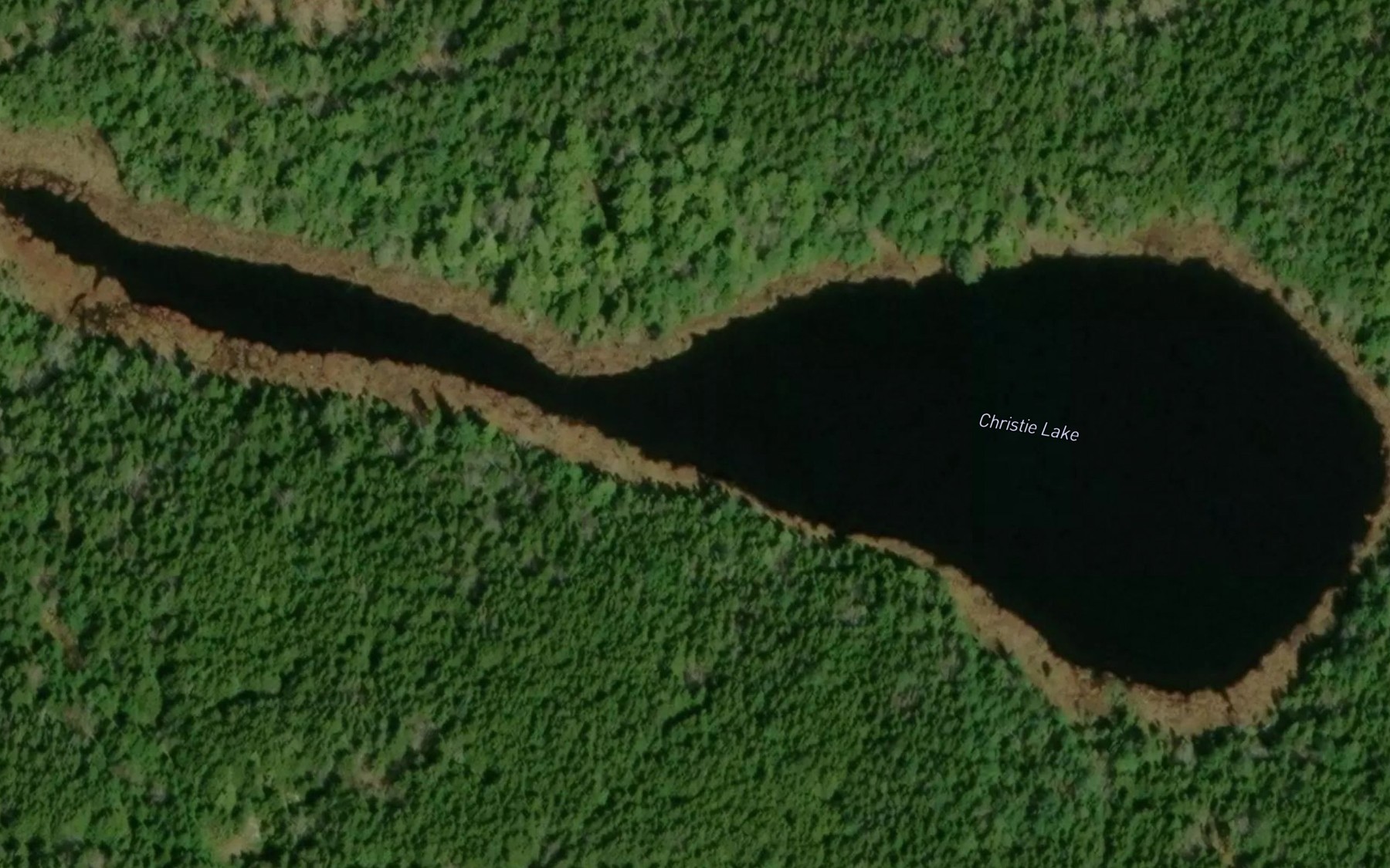 Satellite map of the Christie Lake