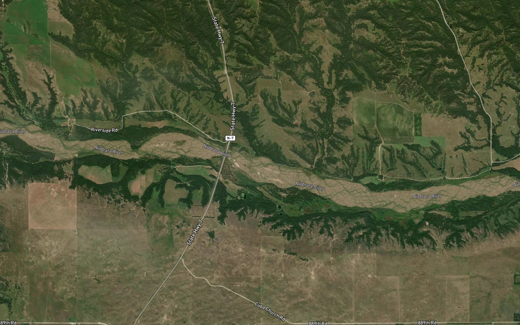 Satellite map of the Dry Creek