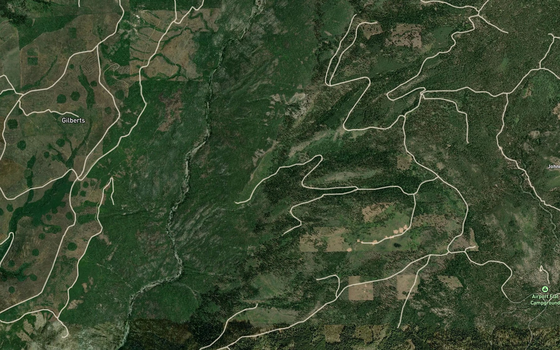 Satellite map of the Charles Creek
