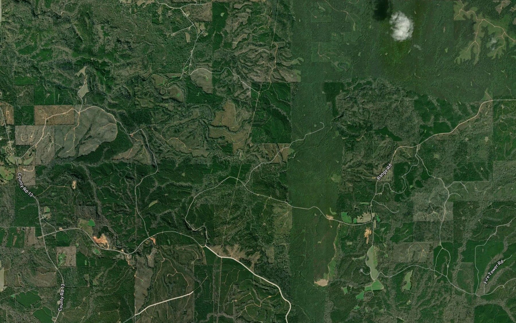 Satellite map of the Little Gravel Creek