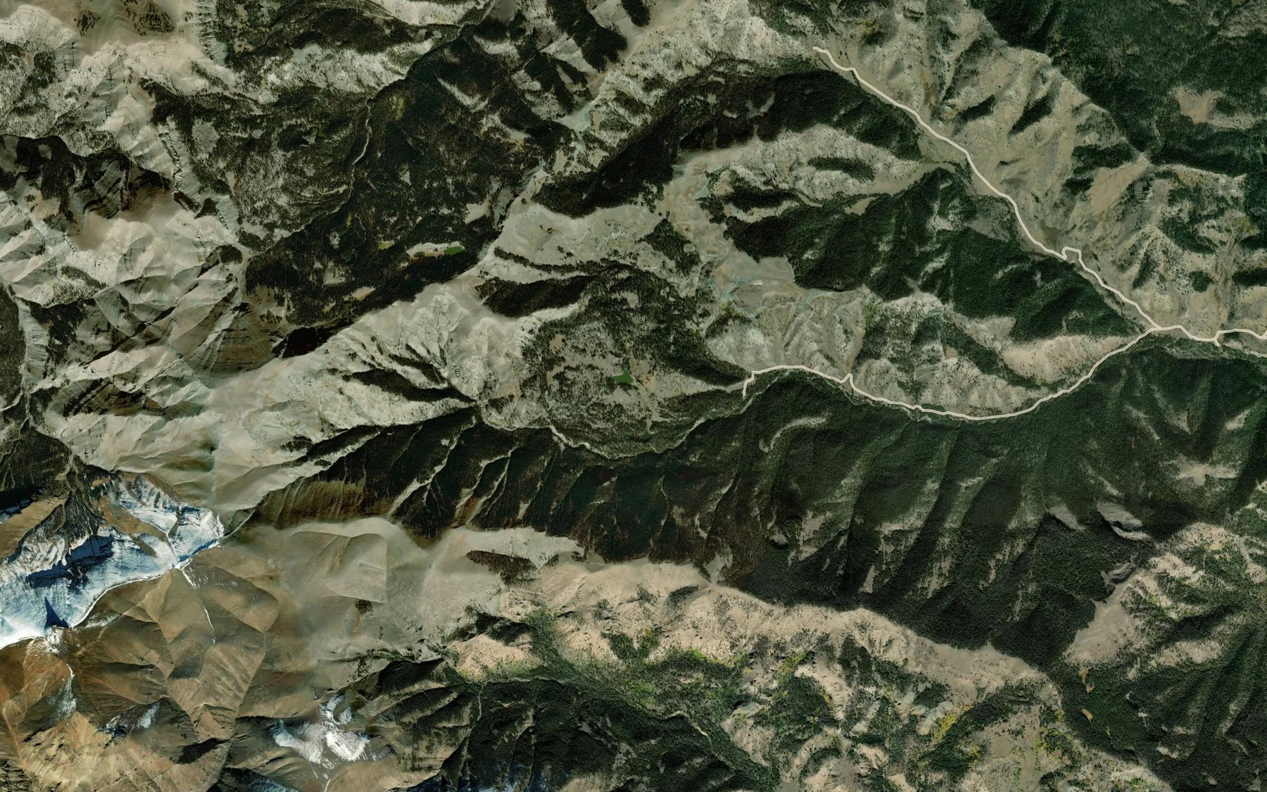 Satellite map of the Dick Creek Lakes