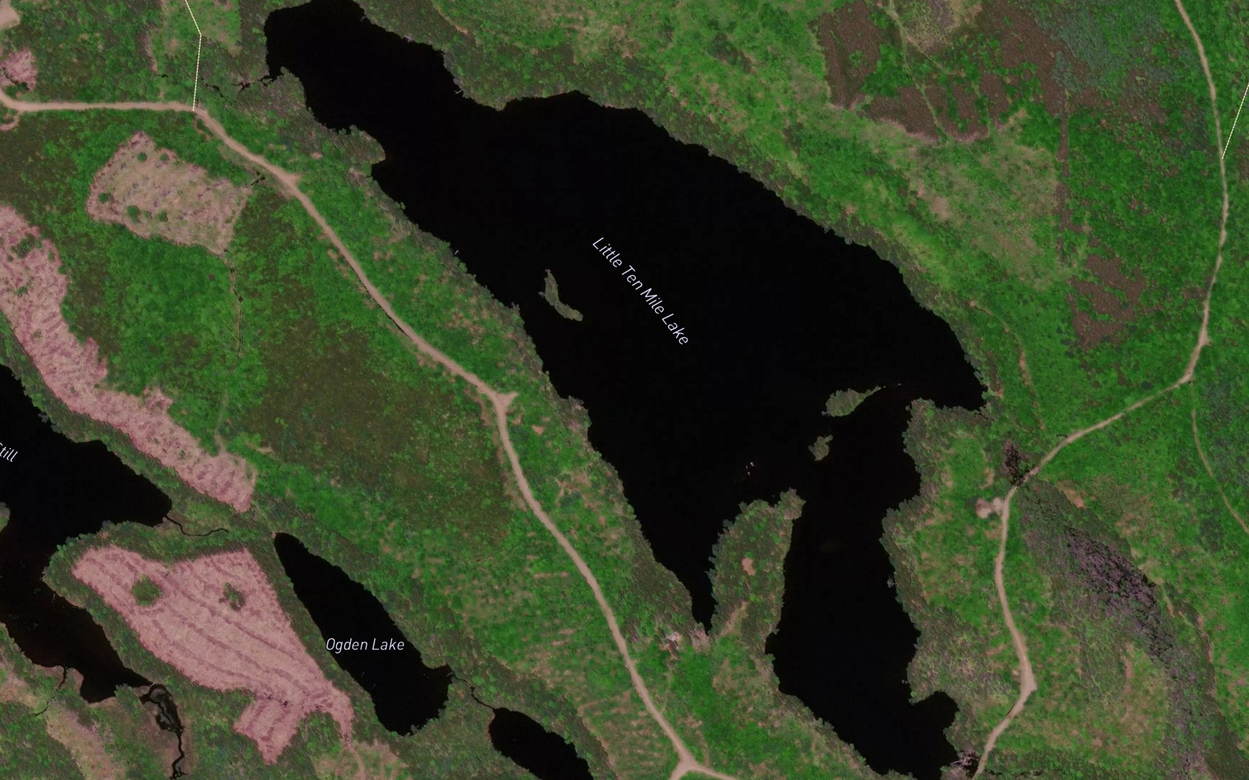 Satellite map of the Little Ten Mile Lake