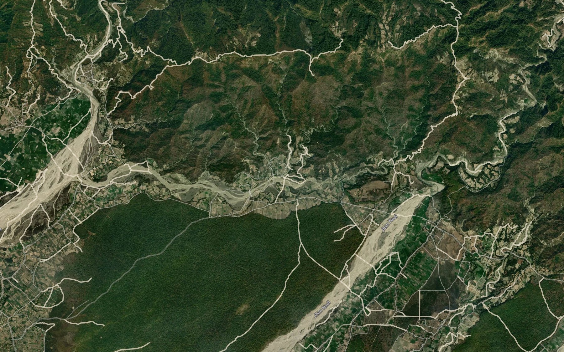 Satellite map of the Panchbhaiya Khola