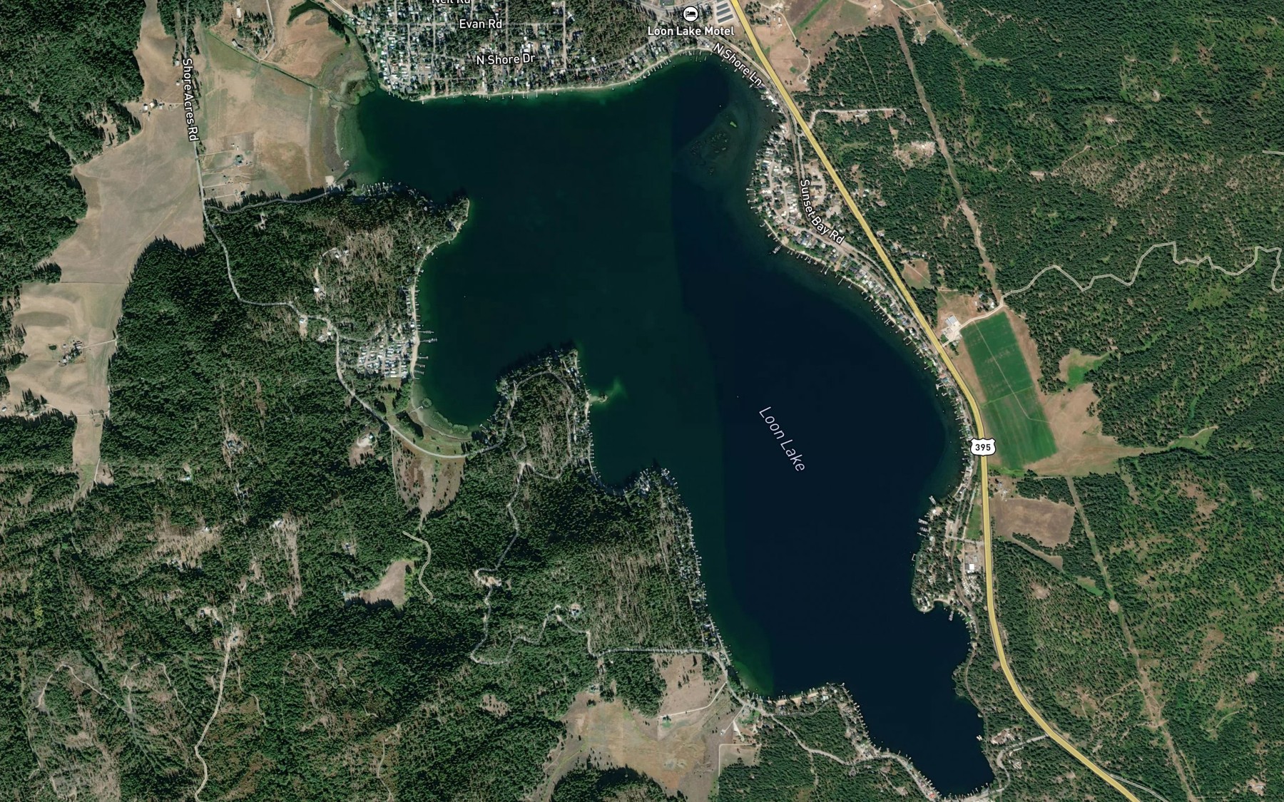 Satellite map of the Loon Lake