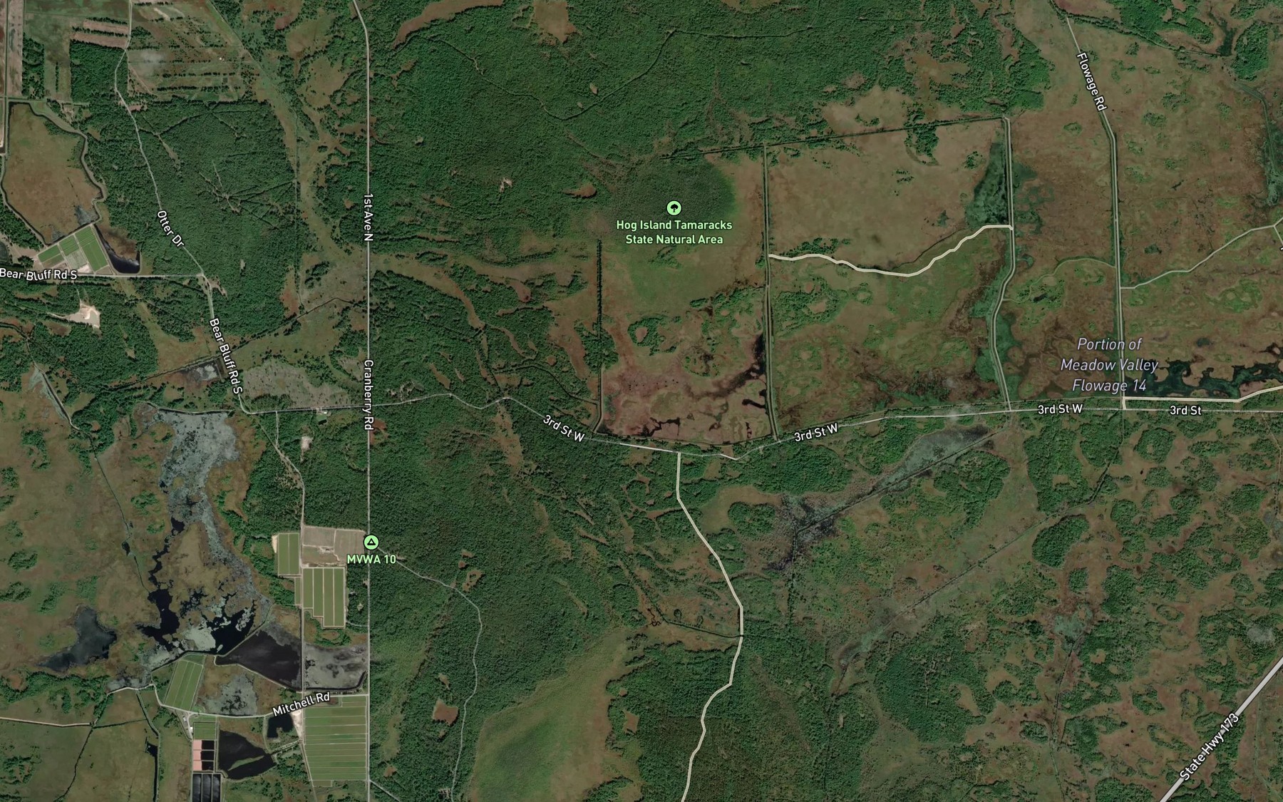Satellite map of the Portion of Meadow Valley Flowage 14