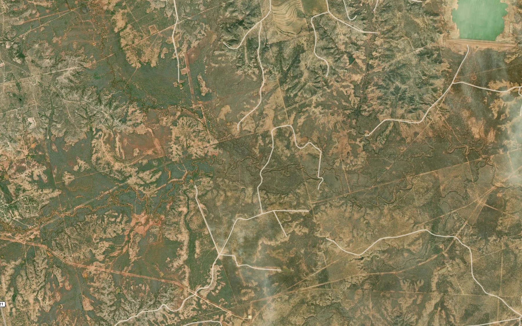 Satellite map of the Dugout Creek