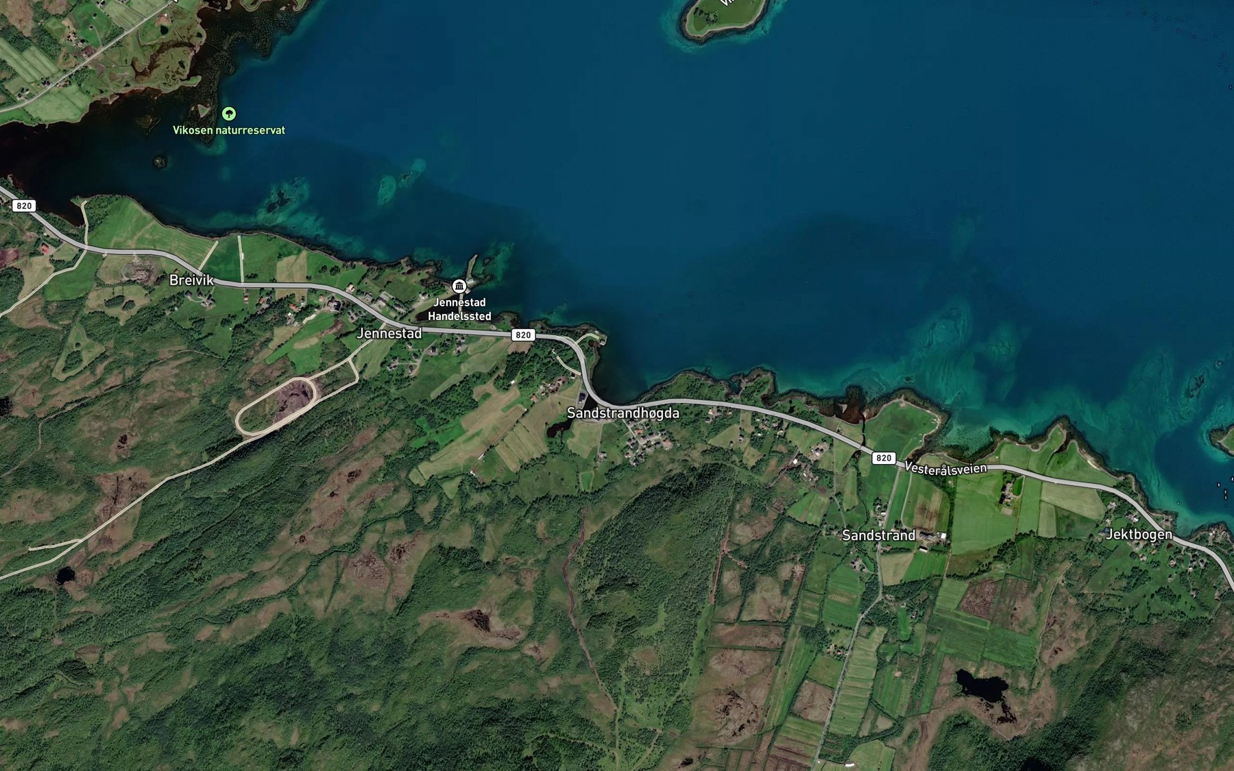 Satellite map of the Jennestadosen