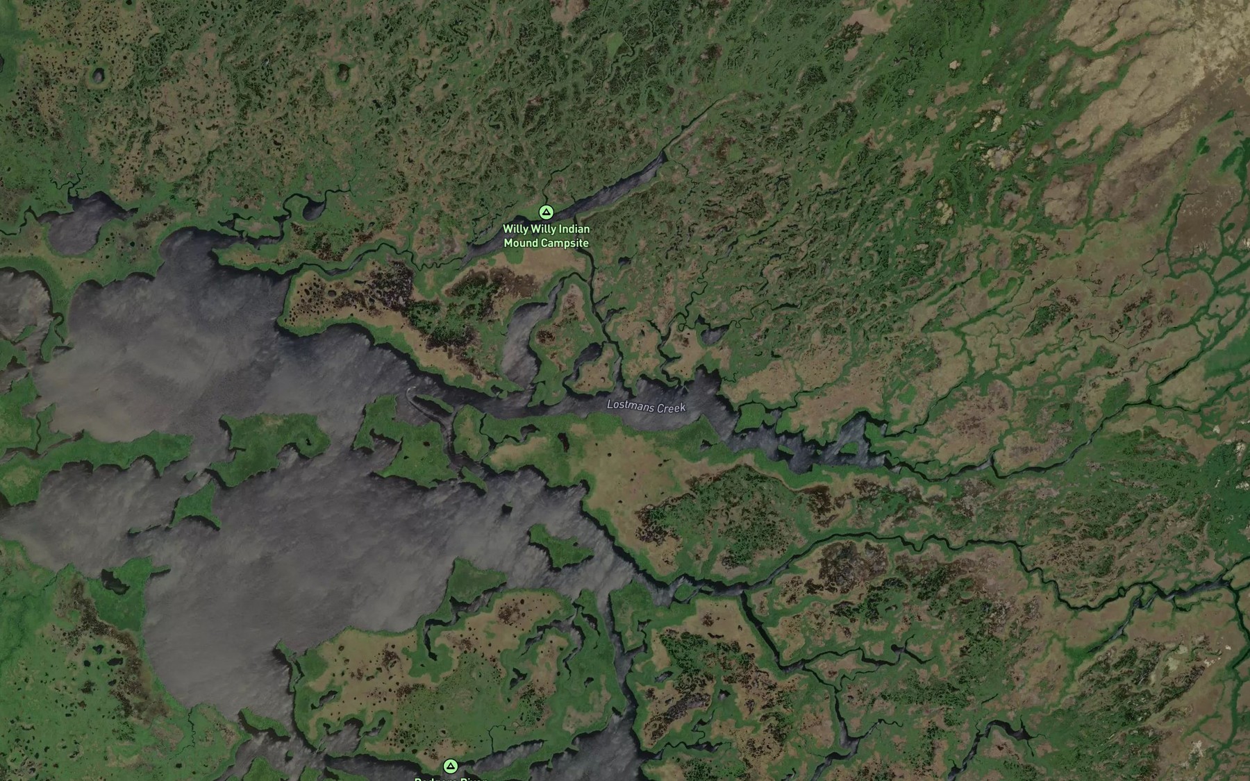 Satellite map of the Rocky Creek