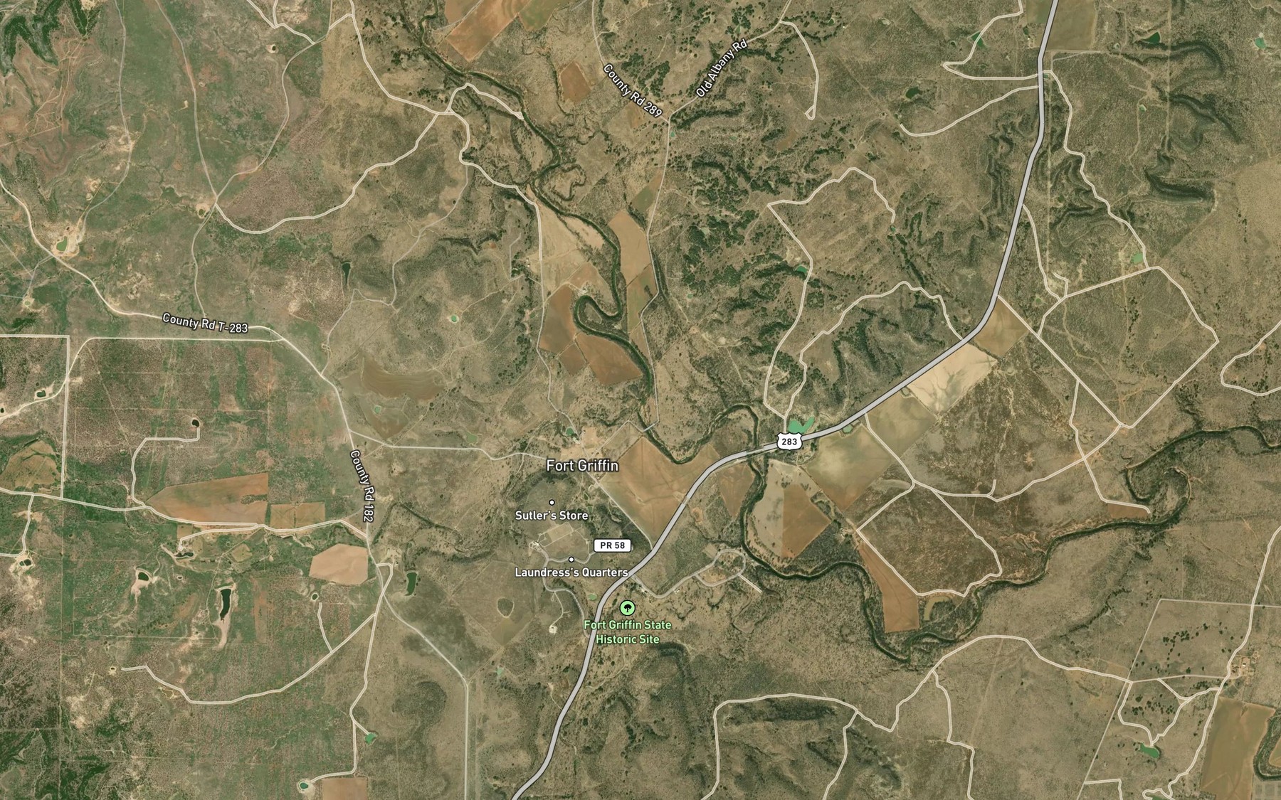 Satellite map of the Collins Creek