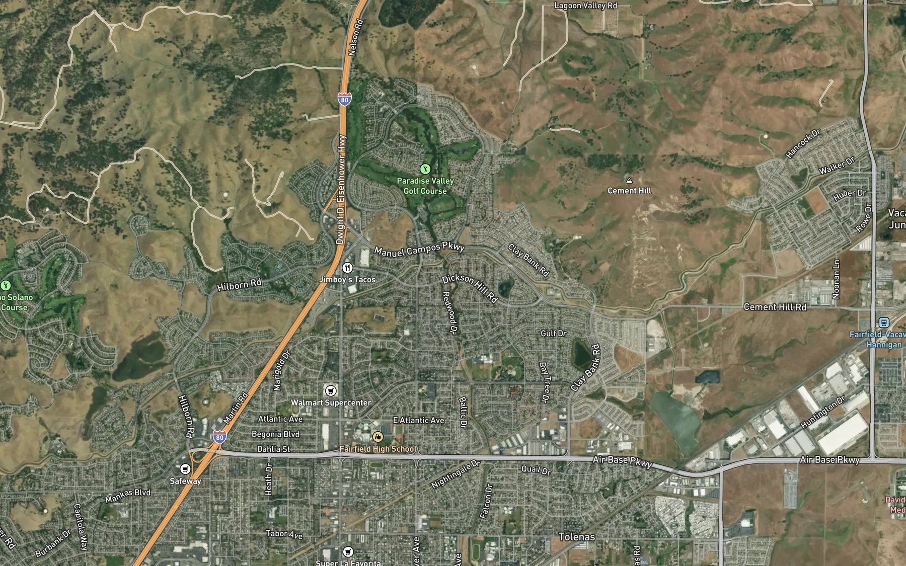 Satellite map of the McCoy Creek