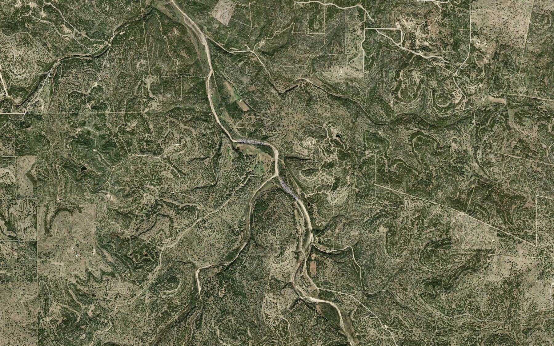 Satellite map of the Hunger Creek