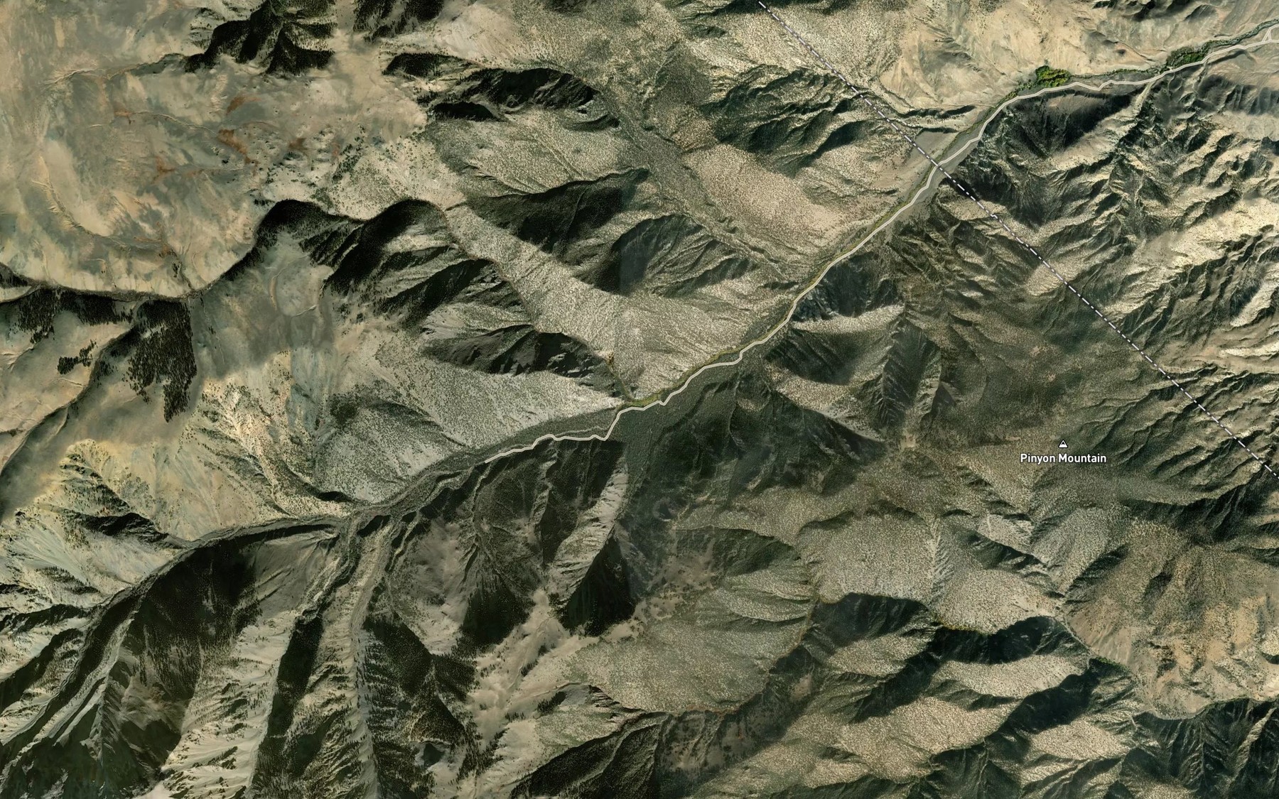 Satellite map of the Cabin Creek