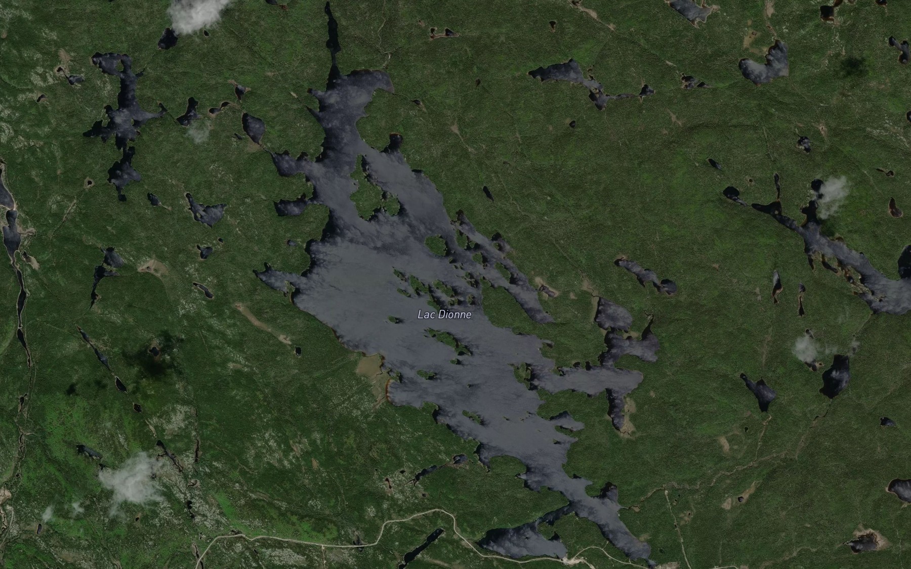 Satellite map of the Lac Dionne