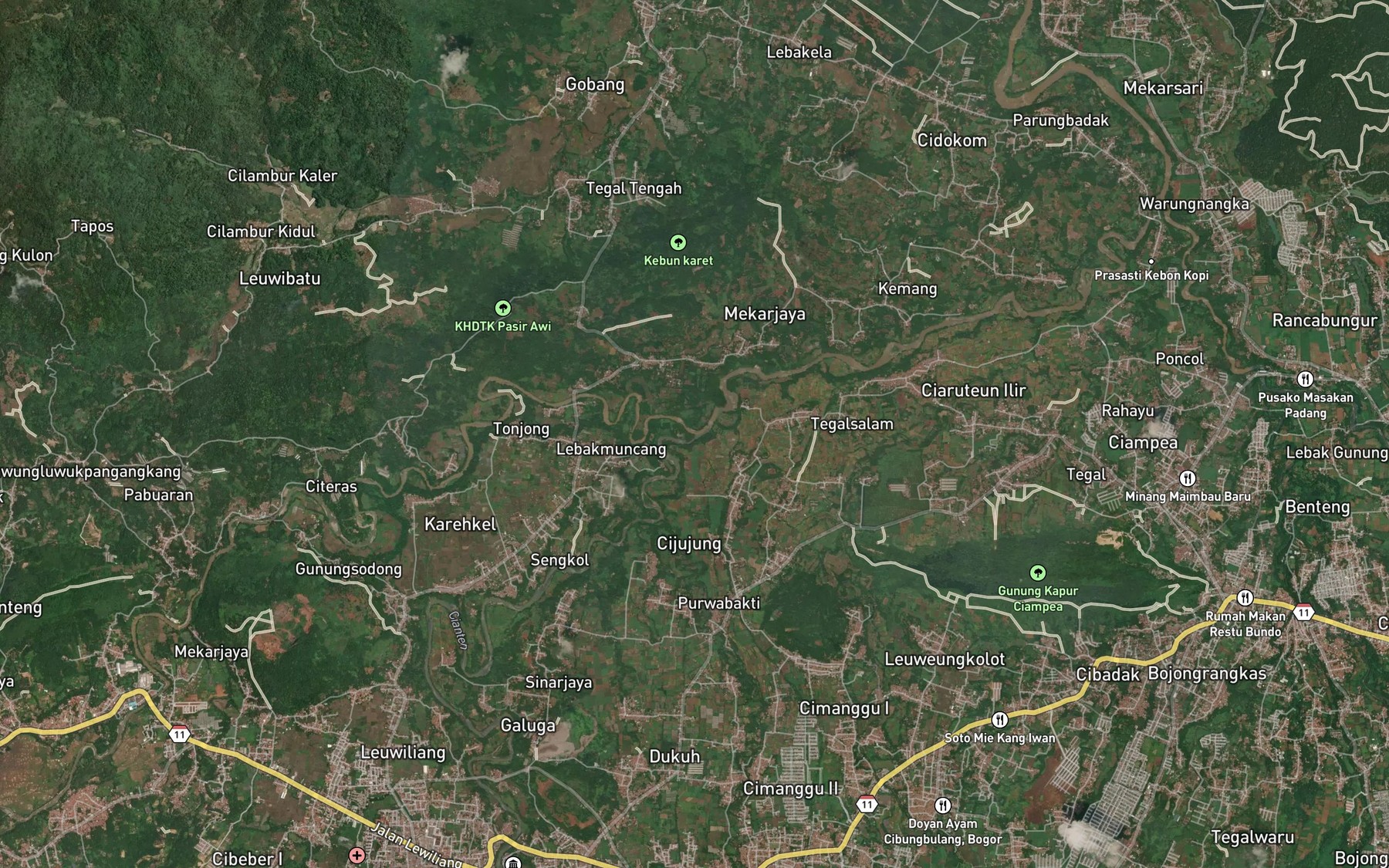 Satellite map of the Ci Kaniki