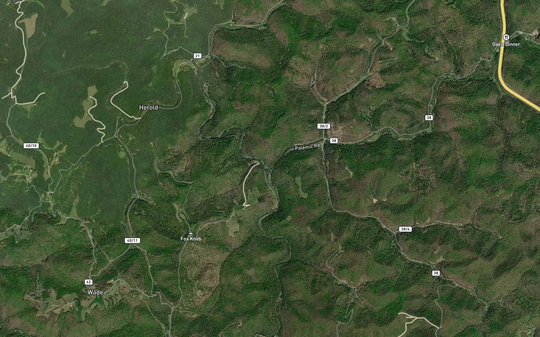 Satellite map of the Little Birch River