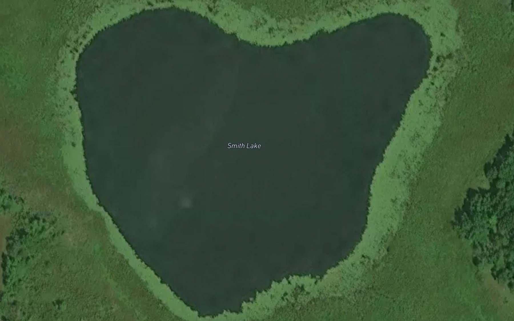 Satellite map of the Smith Lake