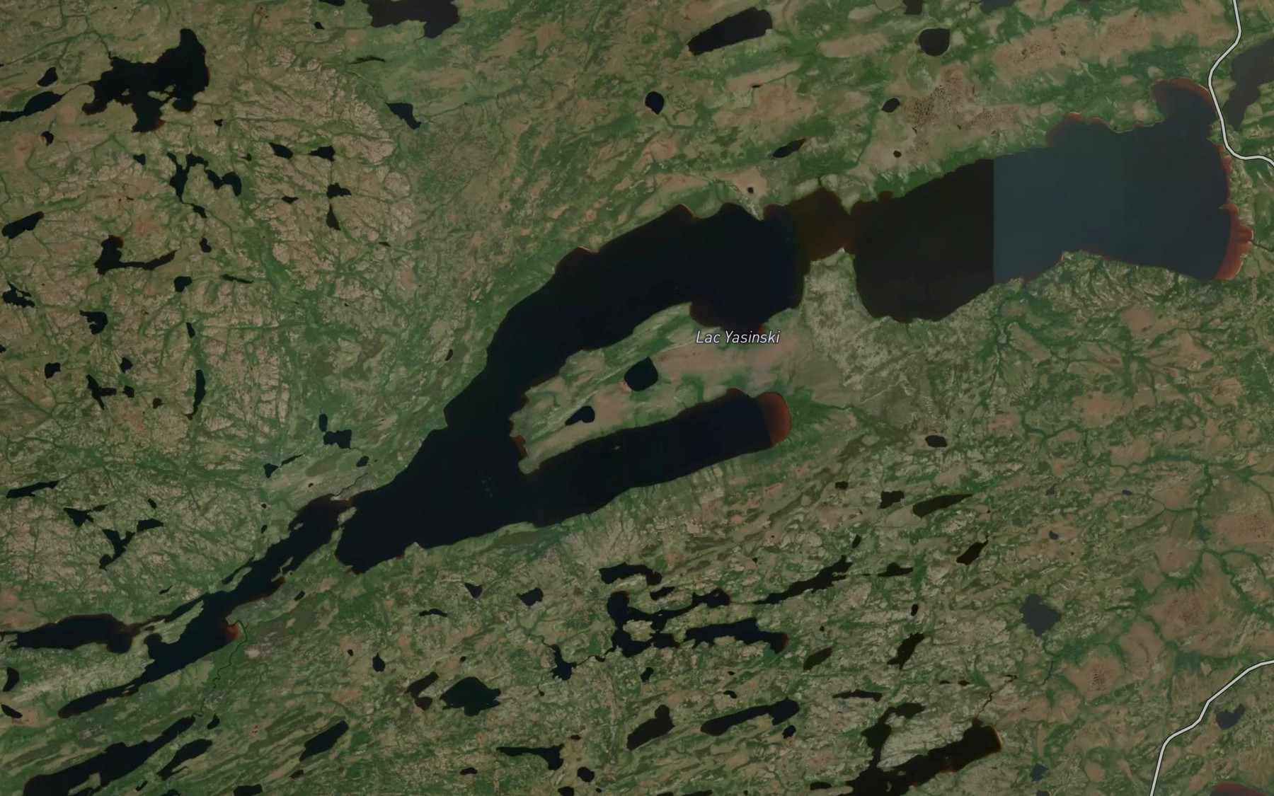 Satellite map of the Lac Yasinski
