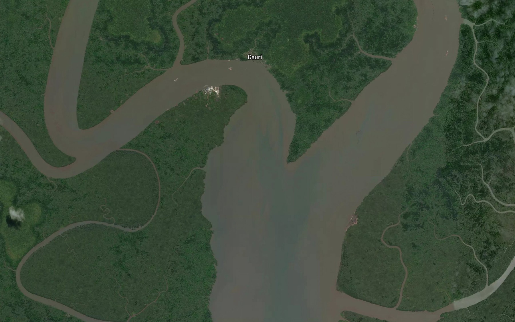 Satellite map of the Aiai River