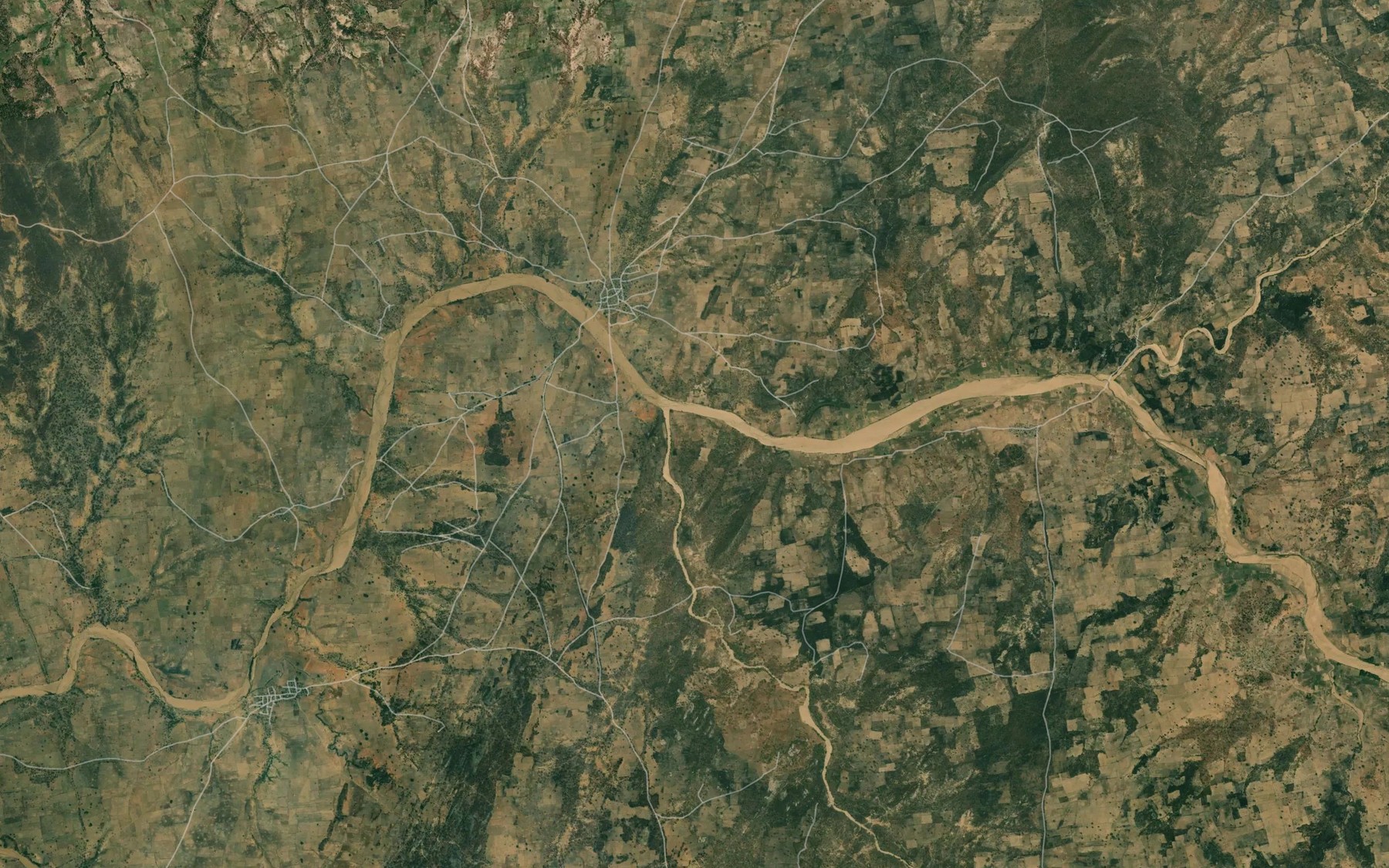 Satellite map of the River Usu