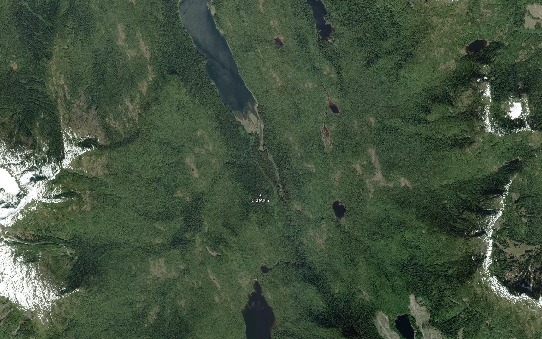 Satellite map of the Clatse Creek