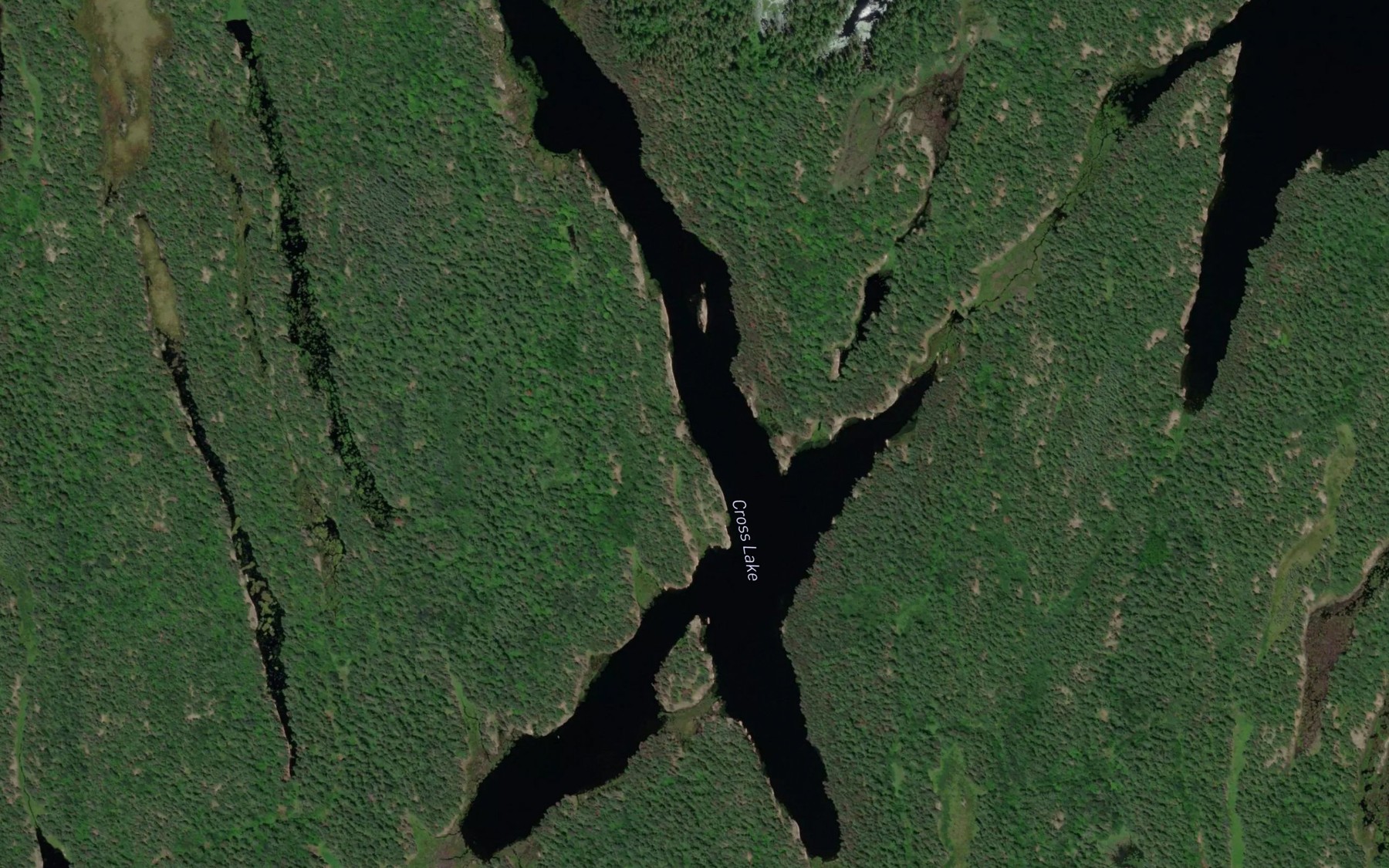Satellite map of the Cross Lake