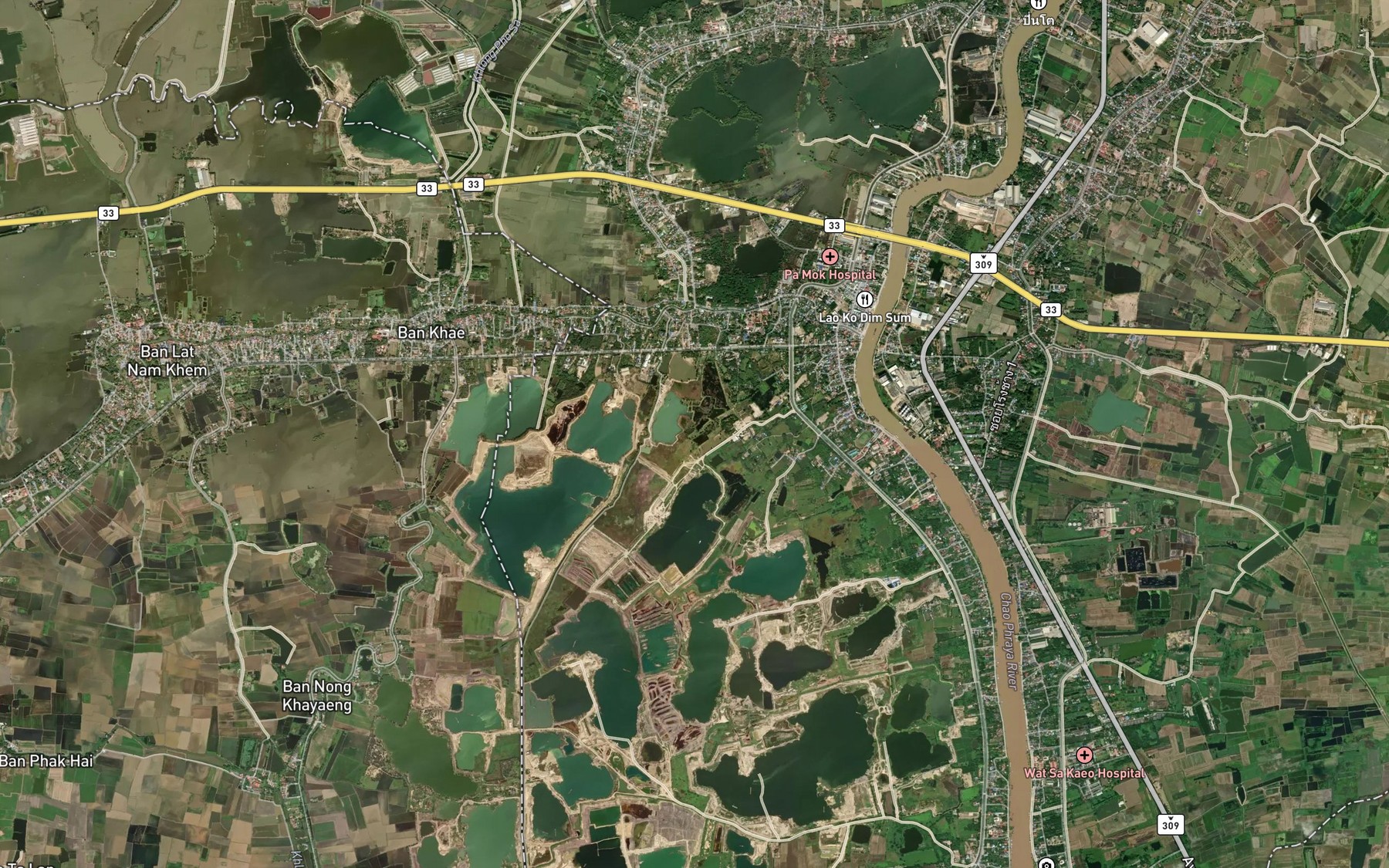 Satellite map of the Nong Tawet