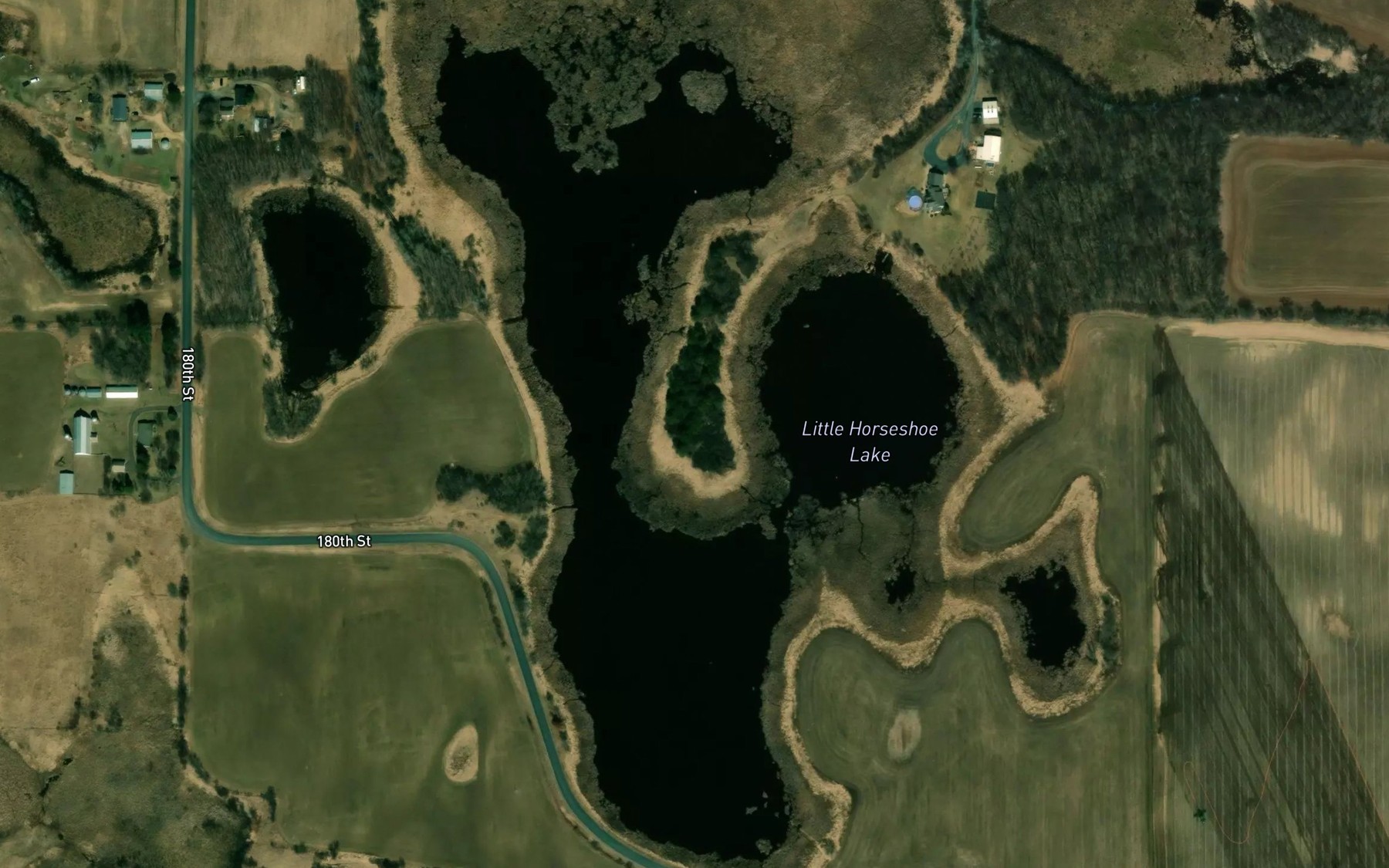 Satellite map of the Little Horseshoe Lake