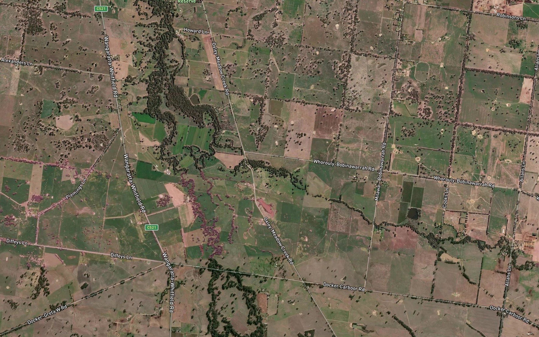 Satellite map of the Hurdle Creek