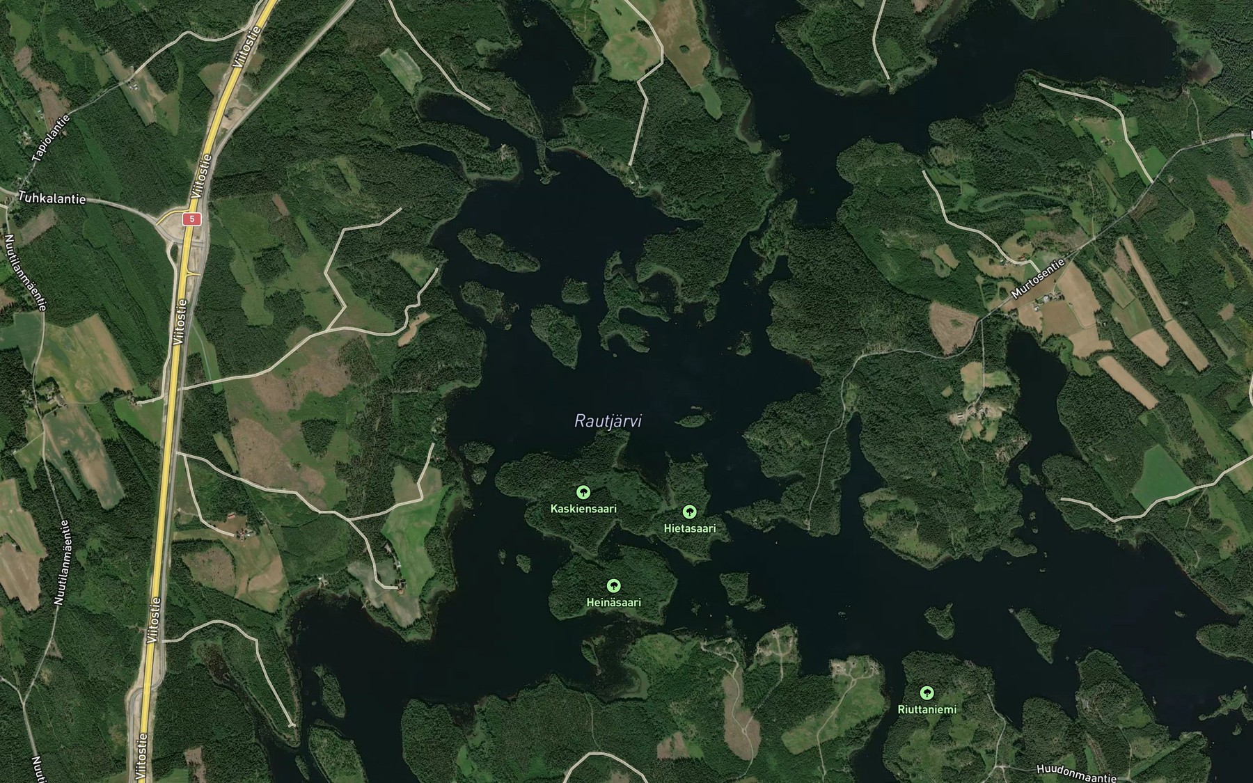 Satellite map of the Rautjaervi
