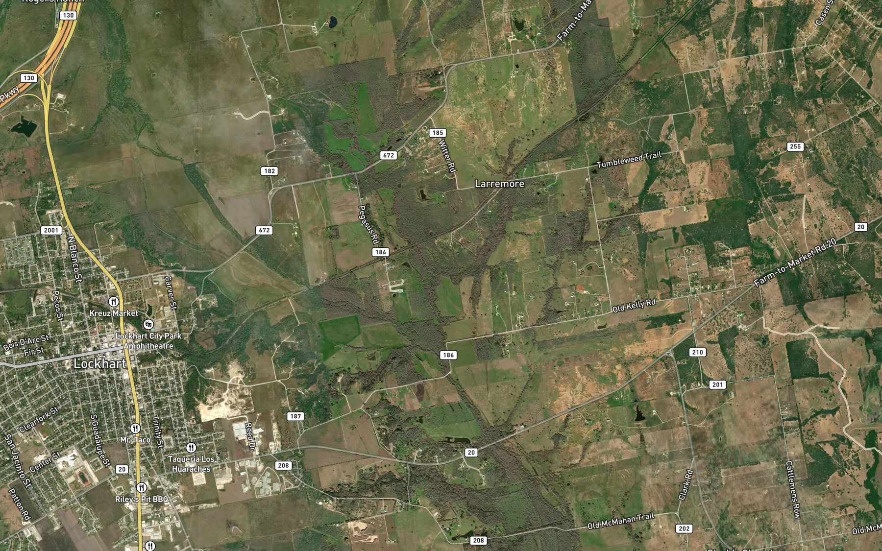 Satellite map of the Jerry Creek