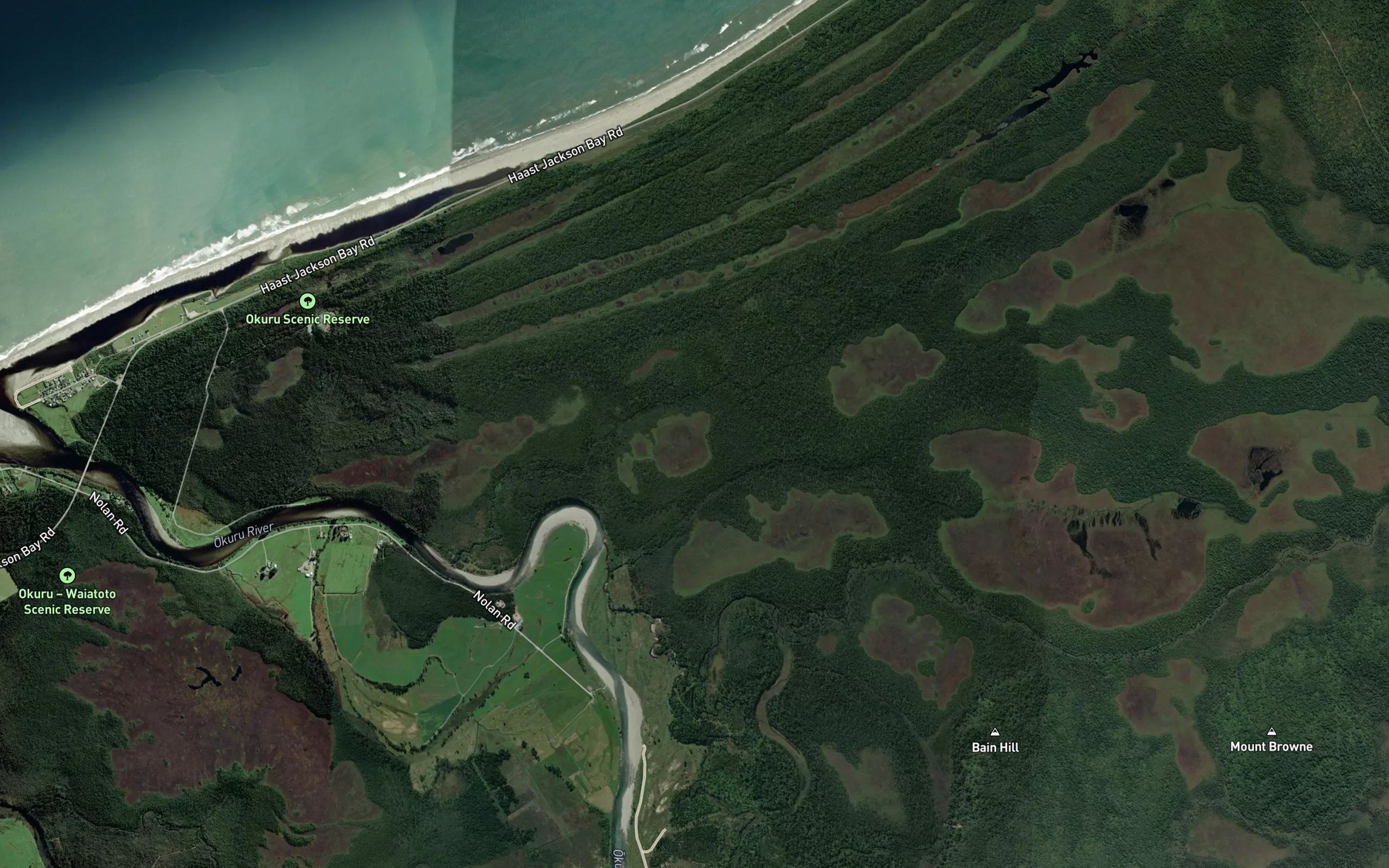 Satellite map of the Nats Creek