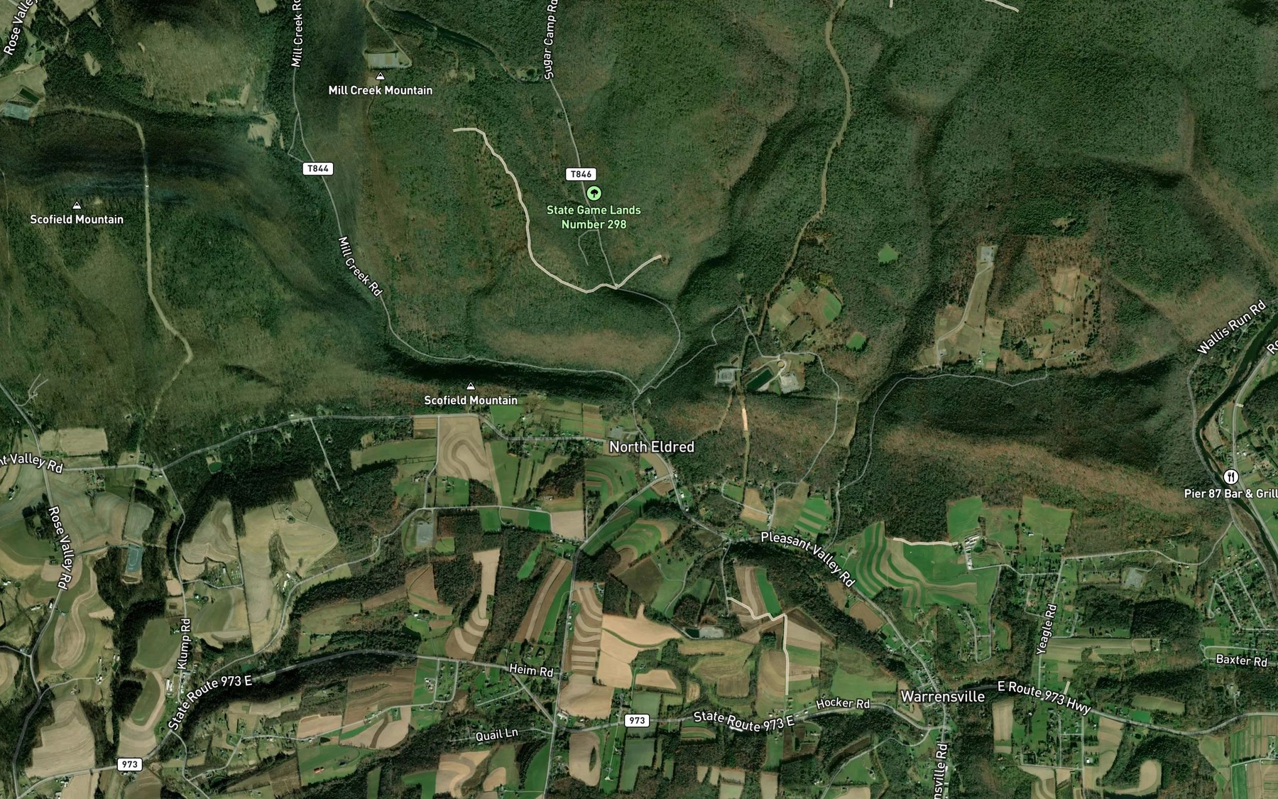 Satellite map of the Sugarcamp Run