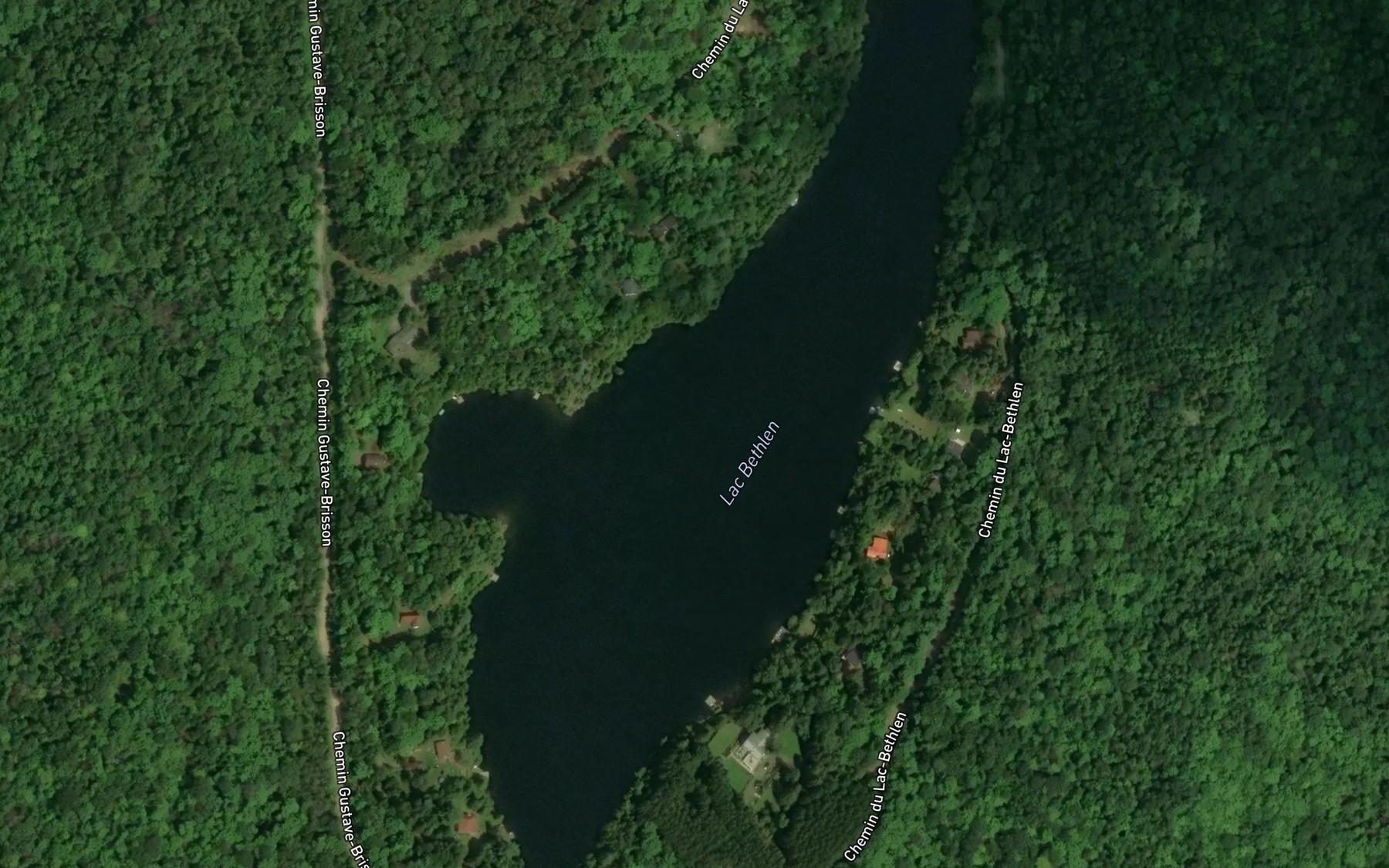Satellite map of the Lac Bethlen