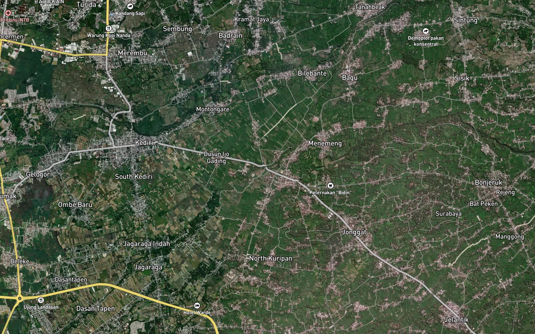 Satellite map of the Telabah Bungban