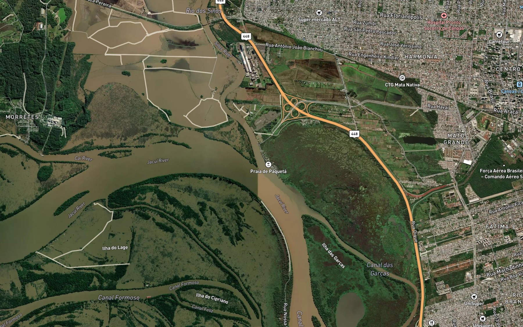 Satellite map of the Rio dos Sinos