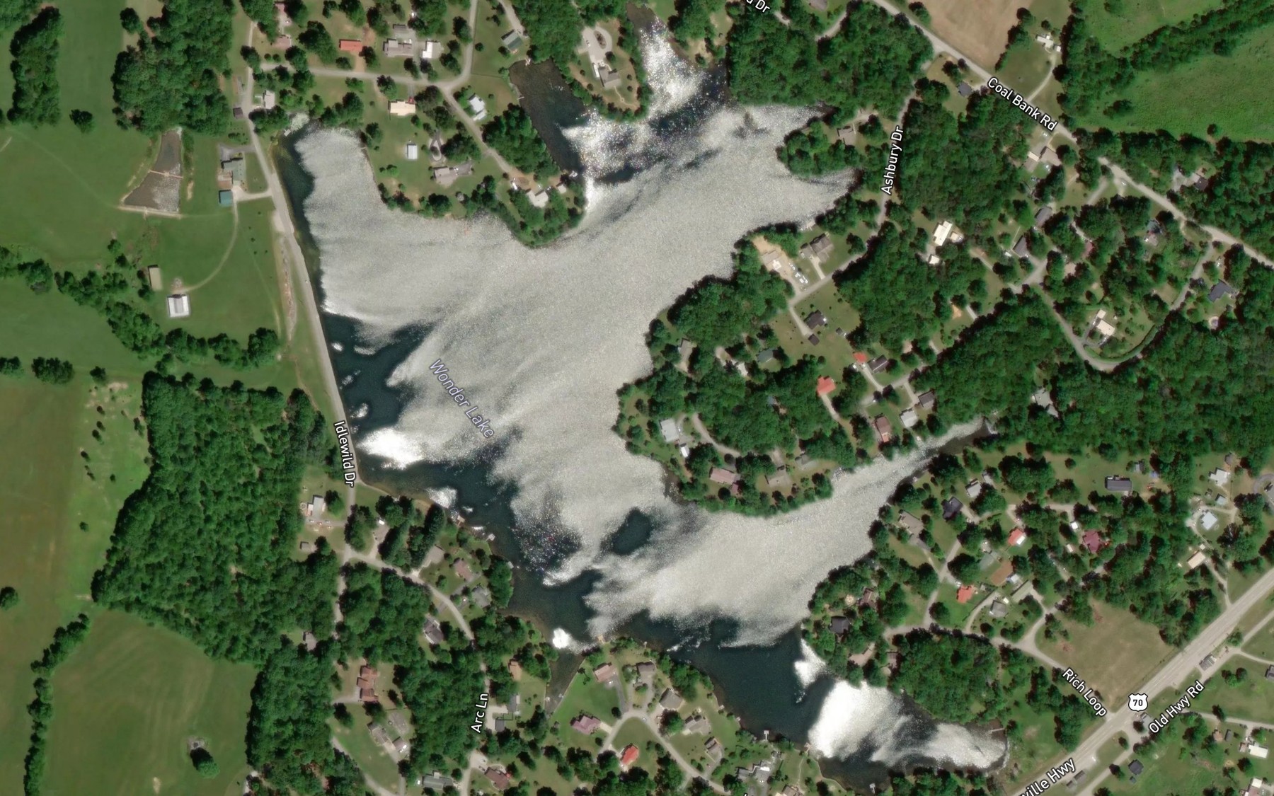 Satellite map of the Wonder Lake