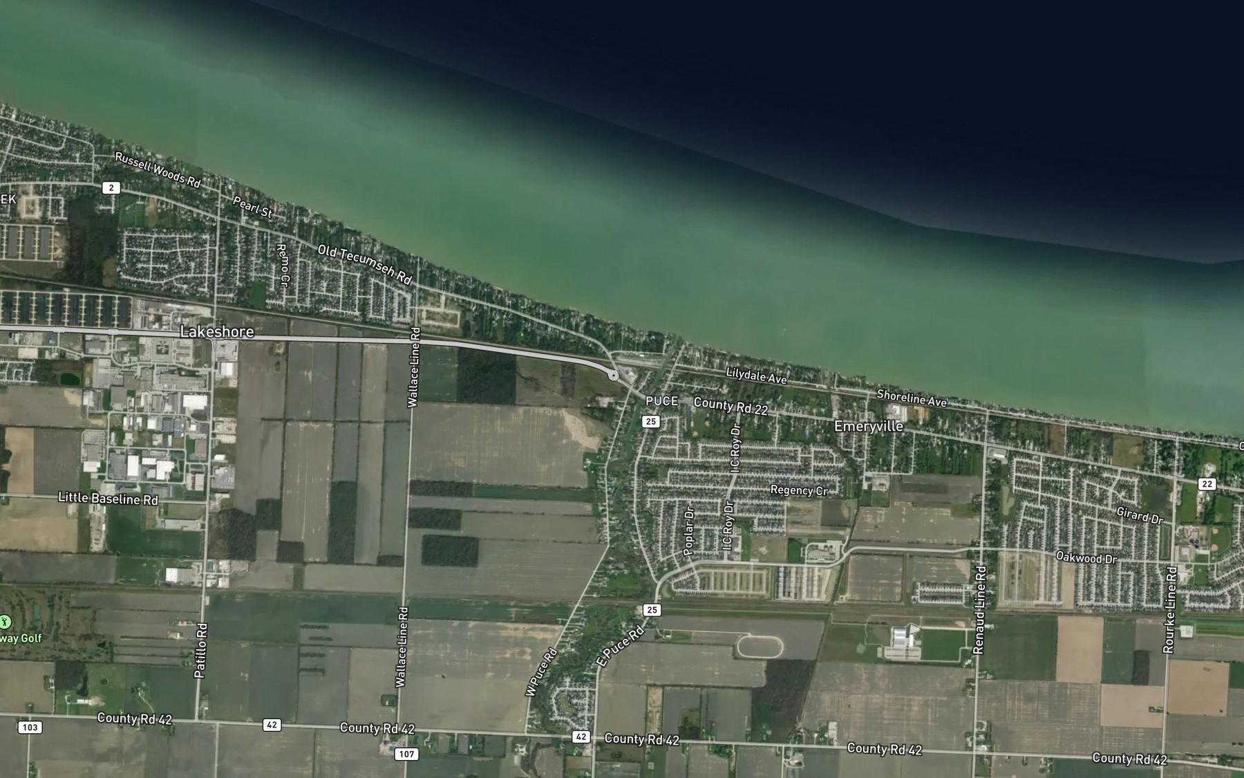 Satellite map of the Riviere aux Puces