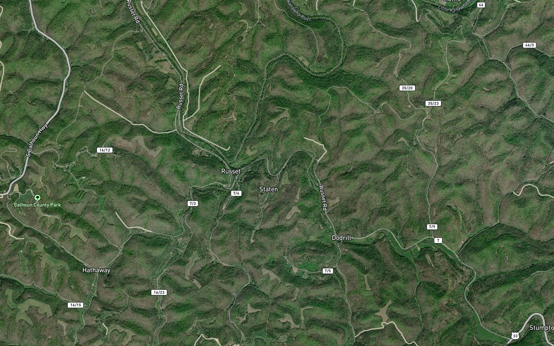 Satellite map of the Leke Run