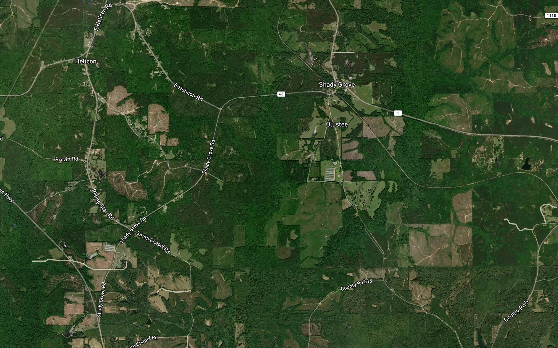 Satellite map of the Little Creek