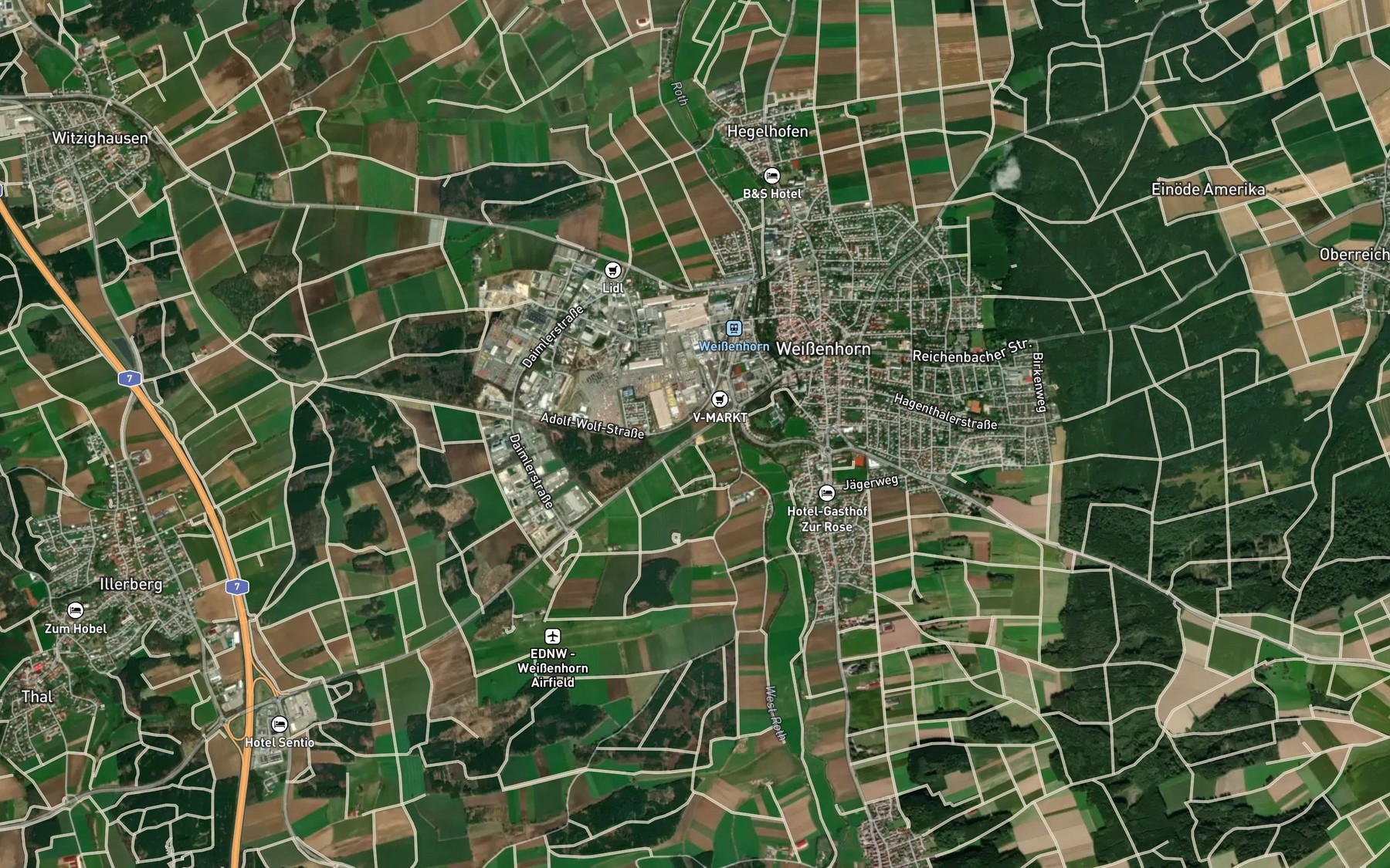 Satellite map of the Kleine Rot