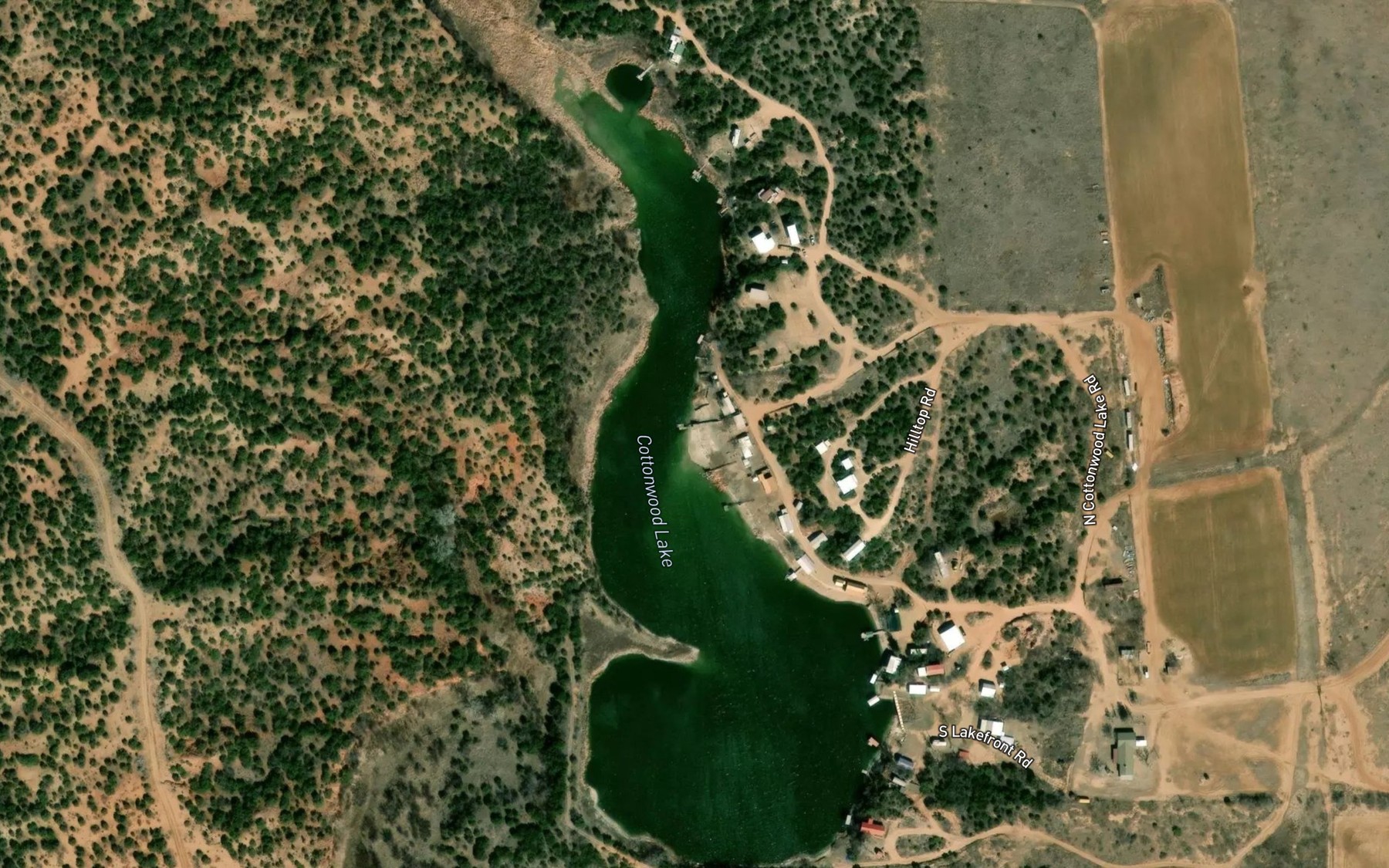 Satellite map of the Cottonwood Lake