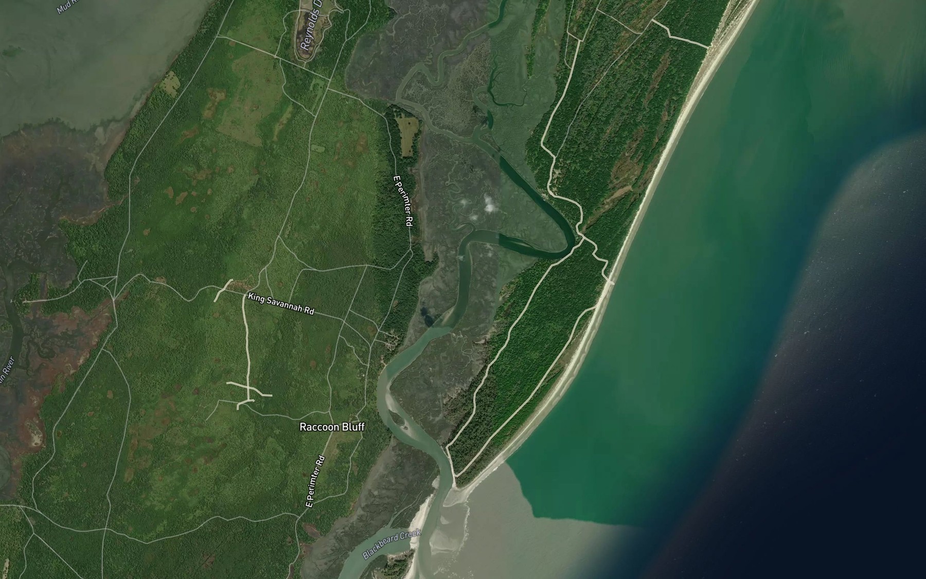 Satellite map of the Blackbeard Creek