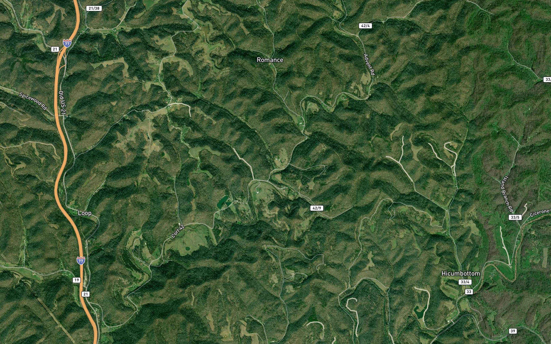 Satellite map of the Short Branch